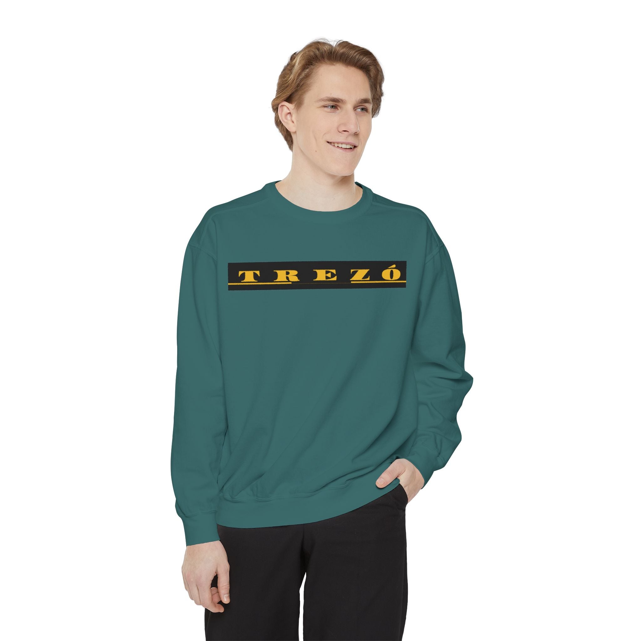 Stylish Unisex Garment-Dyed Sweatshirt - Cozy Casual Wear, Trezó Design, Perfect for Fall Fashion, Unique Gift Idea, Everyday Comfort