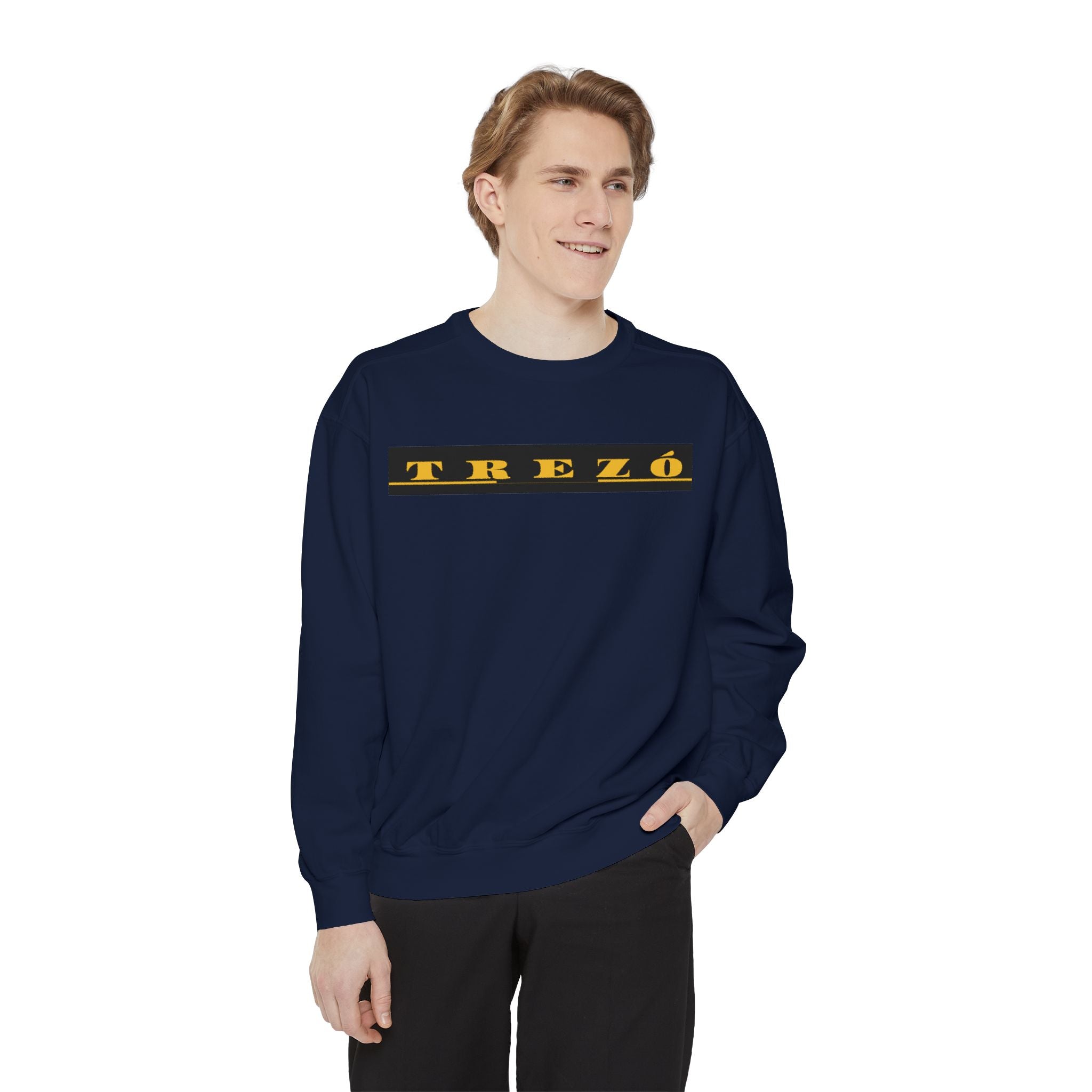 Stylish Unisex Garment-Dyed Sweatshirt - Cozy Casual Wear, Trezó Design, Perfect for Fall Fashion, Unique Gift Idea, Everyday Comfort
