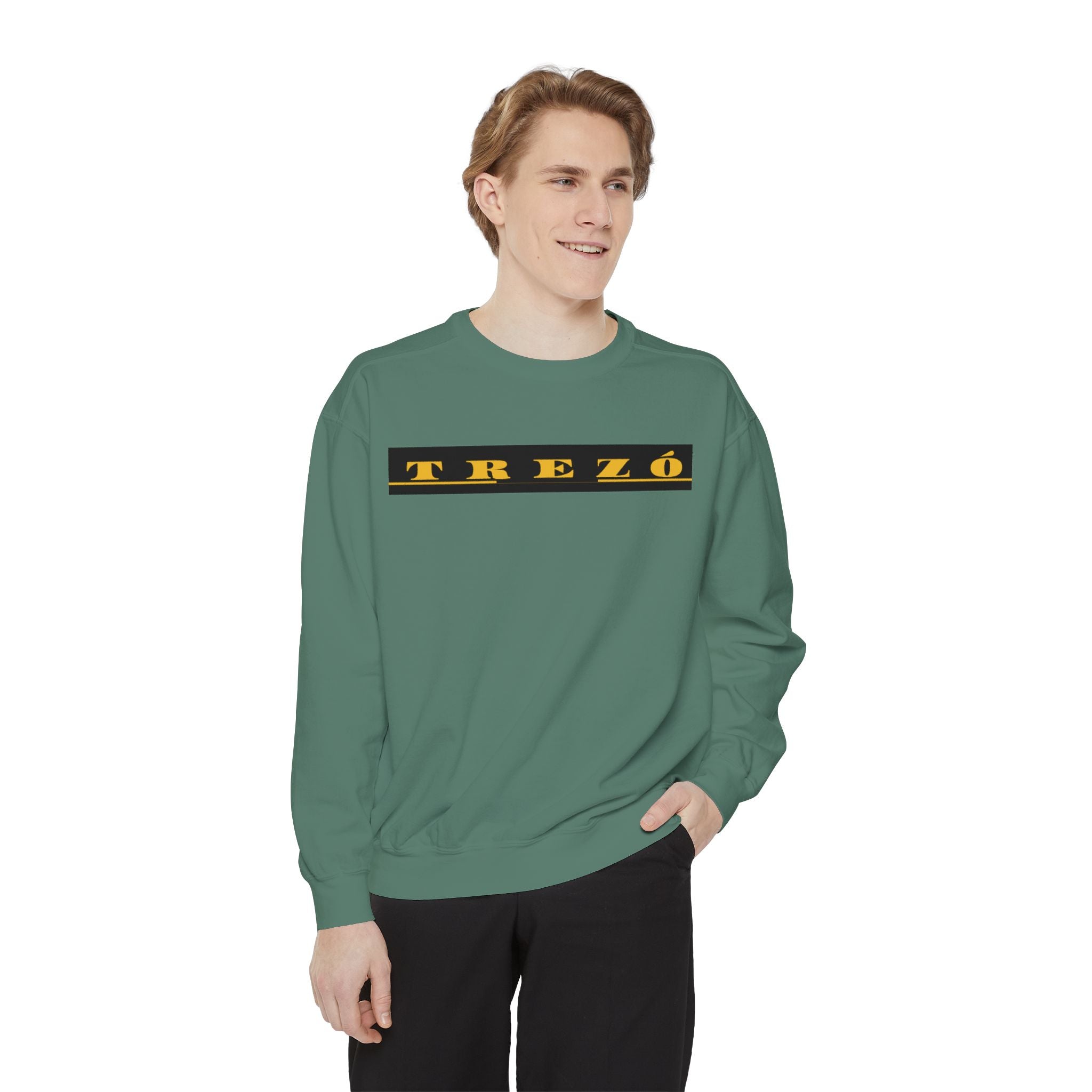 Stylish Unisex Garment-Dyed Sweatshirt - Cozy Casual Wear, Trezó Design, Perfect for Fall Fashion, Unique Gift Idea, Everyday Comfort