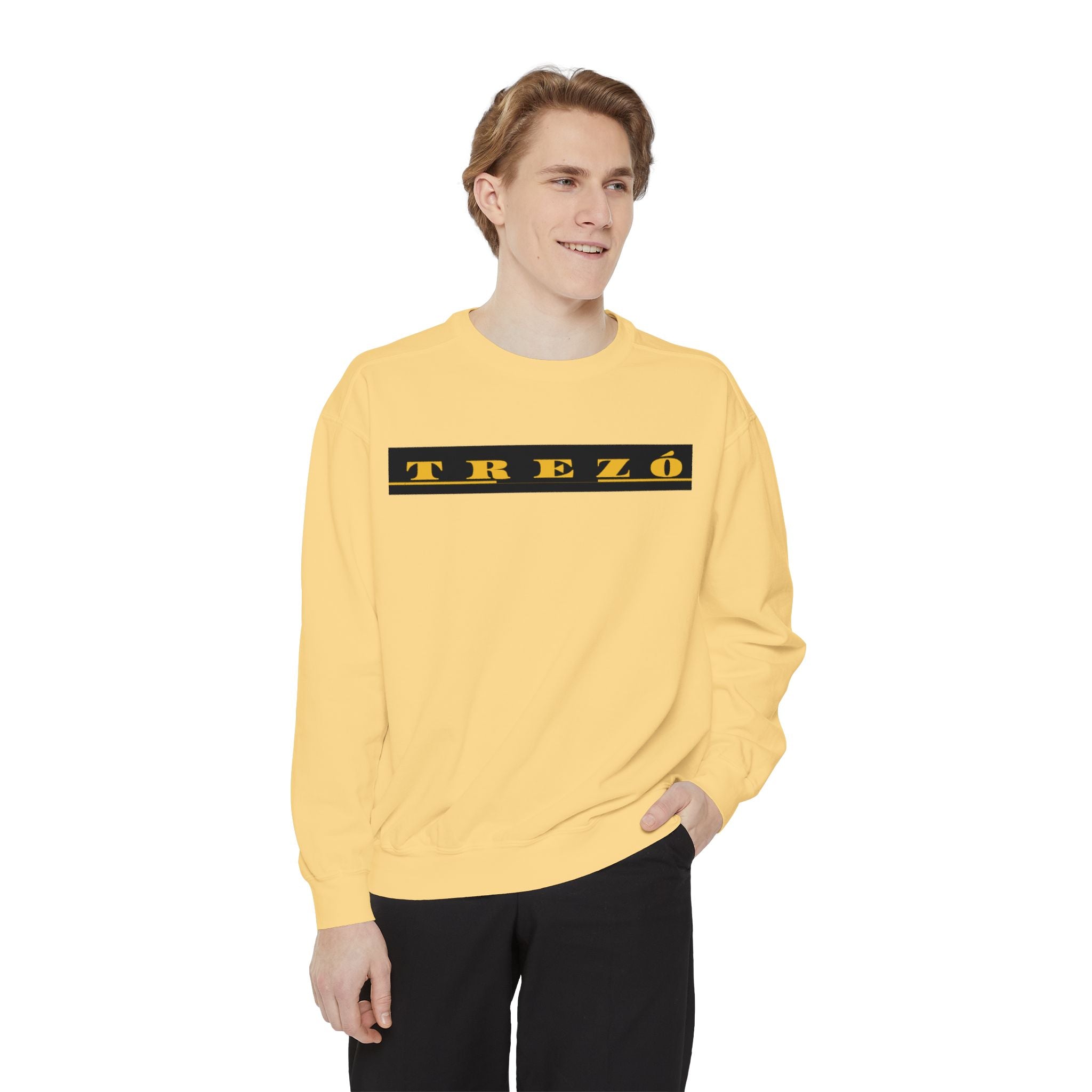 Stylish Unisex Garment-Dyed Sweatshirt - Cozy Casual Wear, Trezó Design, Perfect for Fall Fashion, Unique Gift Idea, Everyday Comfort