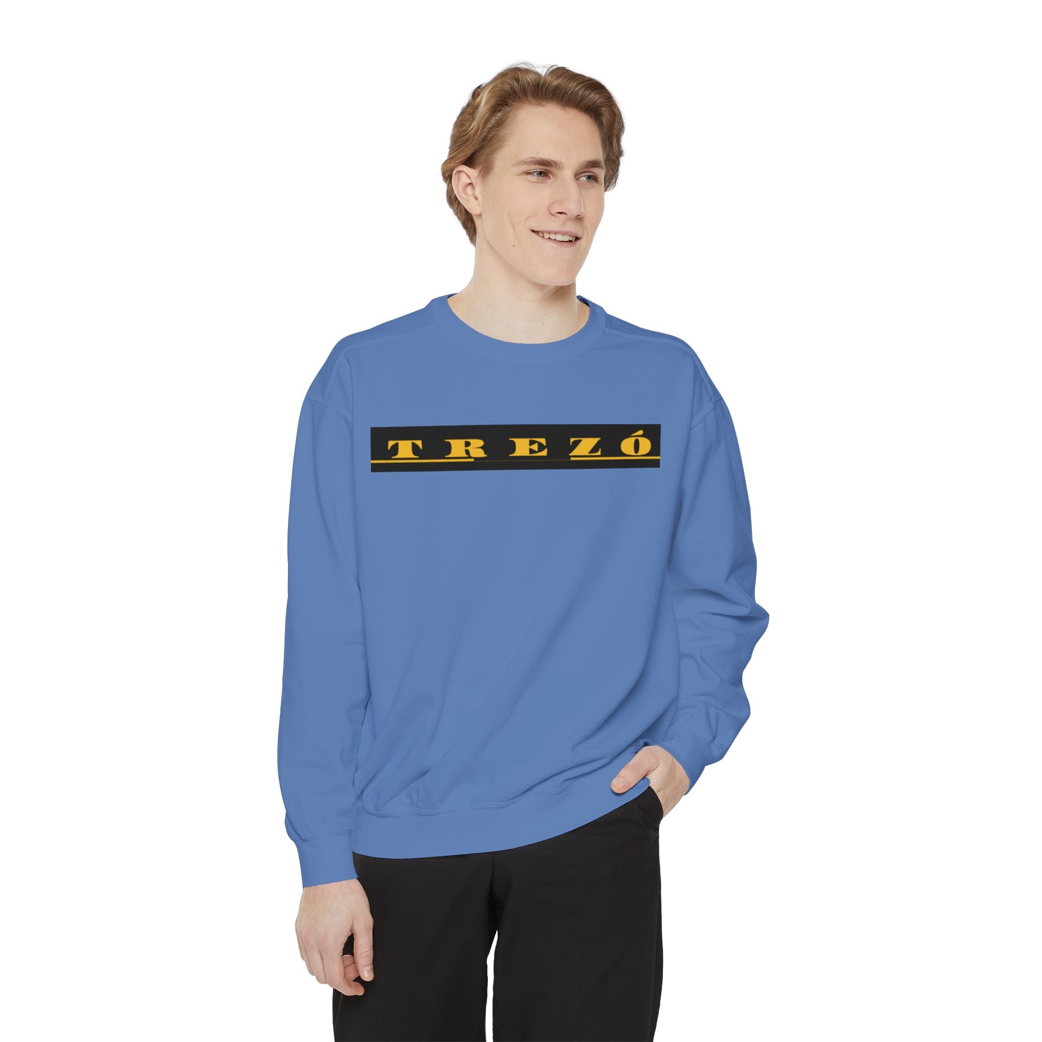 Stylish Unisex Garment-Dyed Sweatshirt - Cozy Casual Wear, Trezó Design, Perfect for Fall Fashion, Unique Gift Idea, Everyday Comfort