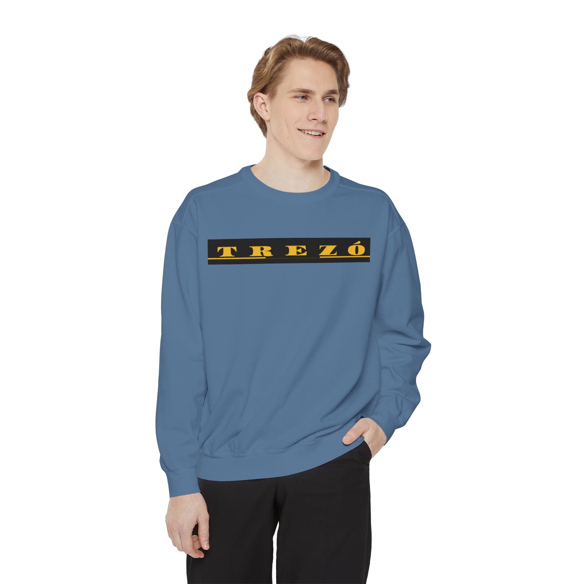 Stylish Unisex Garment-Dyed Sweatshirt - Cozy Casual Wear, Trezó Design, Perfect for Fall Fashion, Unique Gift Idea, Everyday Comfort